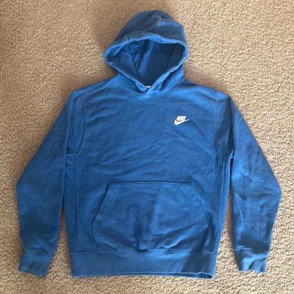 Nike Other - Nike Mens Pullover Hoodie Sweatshirt Swoosh Logo Athletic Casual Blue Size S